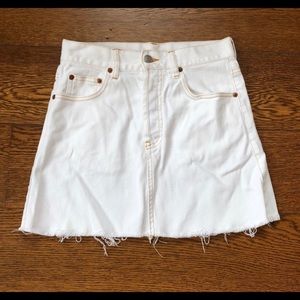 Brandy denim high waisted white mini skirt